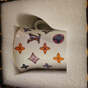 New In Box White Mug with Colorful Monogram